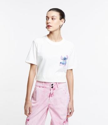 Calça Wide Leg Cintura Alta em Sarja Marmorizada