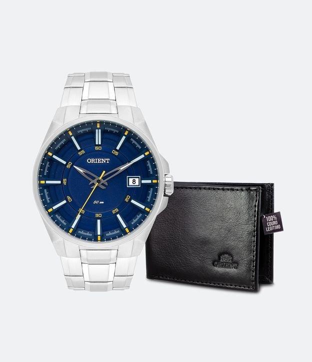 Kit Relógio Orient Analógico com Pulseira e Caixa em Aço Prata - 1