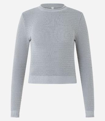 Blusa em Malha Texturizada com Manga Longa Ajustada