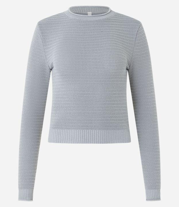 Blusa em Malha Texturizada com Manga Longa Ajustada - 1
