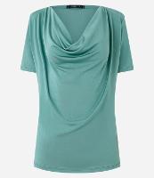 Blusa em Microfibra com Decote Degagê e Ombreiras - 1