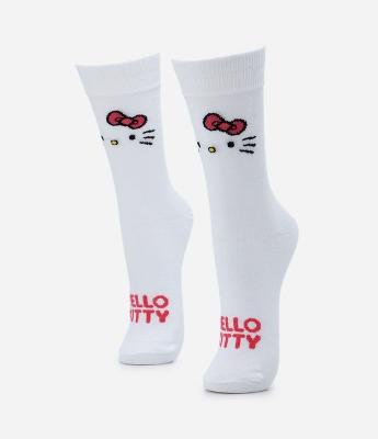 Meia Cano Alto com Estampa Hello Kitty