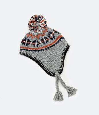 Gorro Infantil Peruano com Pompom - Tam U