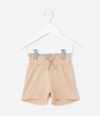 Short Clochard Infantil em Algodão com Brilhinhos - Tam 1 a 5 anos