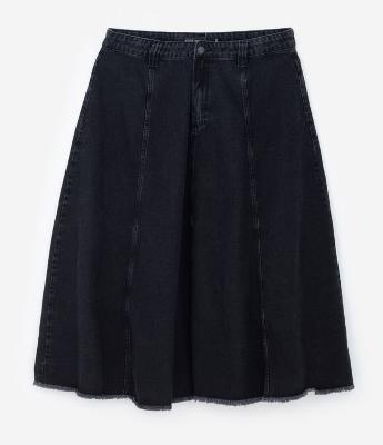 Saia Midi Ampla em Jeans Curve & Plus Size