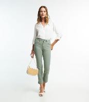 Calça Reta Cropped em Sarja com Bolsos - 1
