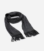 Cachecol em Tricô com Franjas e Efeito Mescla - 1