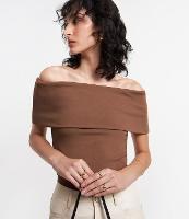 Blusa Ombro a Ombro em Ribana com Textura Canelada - 1