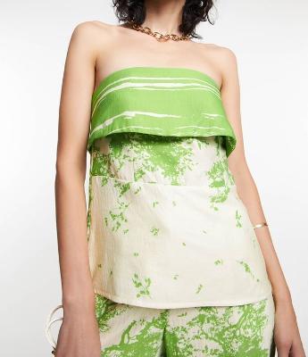 Blusa Tomara que Caia em Crepe com Lastex nas Costas