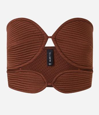 Top em Crepe Tomara que Caia com Busto Pespontado Arredondado