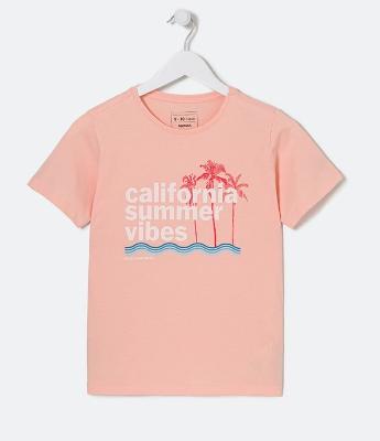 Camiseta Infantil com Estampa de Lettering e Manga Curta - 5 a 14 Anos