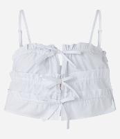 Blusa Top em Tricoline com Amarrações e Babados - 2