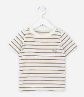 Camiseta Infantil Listradinha com Silk no Peito - Tam 1 a 5 anos - 1
