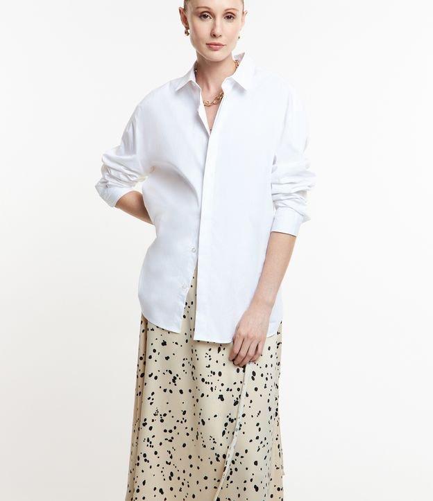 Saia New Midi em Tecido Acetinado com Transpasse e Amarração - 1