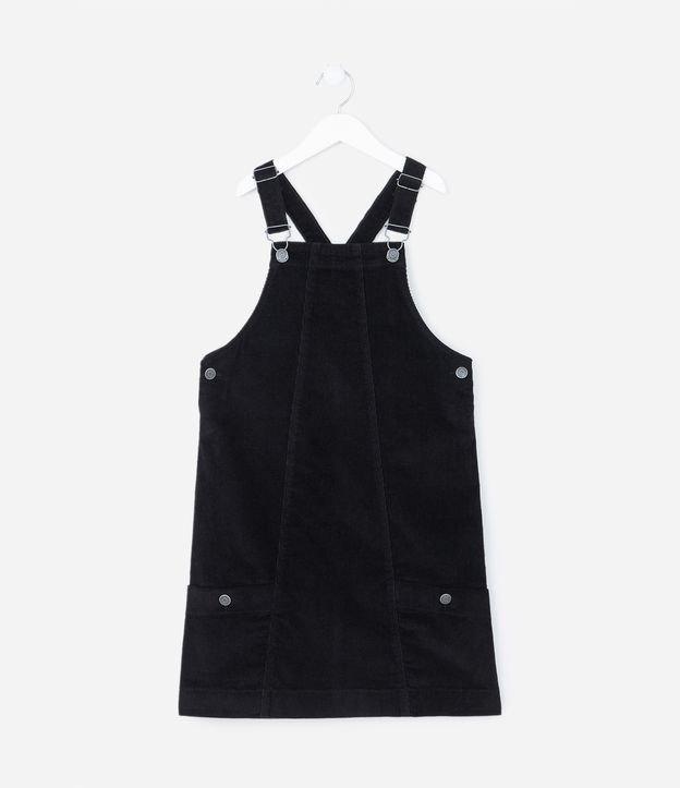 Salopete Infantil em Veludo Cotelê com Costuras e Bolsinhos - Tam 5 a 14 anos - 1