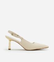 Sapato Scarpin Slingback com Salto Cromado - 1