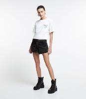 Blusa Manga Longa em Tule com Lastex e Estampa Abstrata - 1