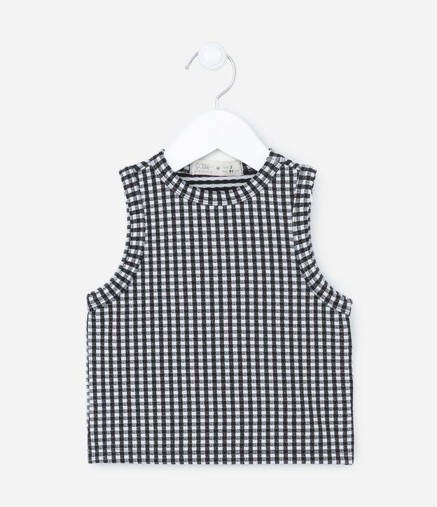 Blusa Infantil Texturizada com Estampa Xadrez Vichy - Tam 1 A 5 Anos - 1