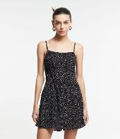 Macaquinho de Alça em Viscose com Short Saia e Poás Estampados - 1