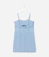 Vestido Infantil Jeans com Aplicação de Brilhos - Tam 5 A 14 Anos - 1