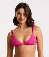 Biquíni Top Triangulo Texturizado com Alças Franzidas - 3