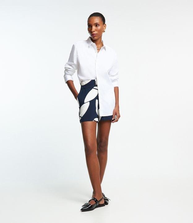 Short Alfaiatado com Elástico no Cós e Estampa Geométrica - 1