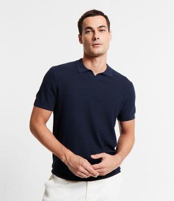 Camisa Polo em Malha Texturizada