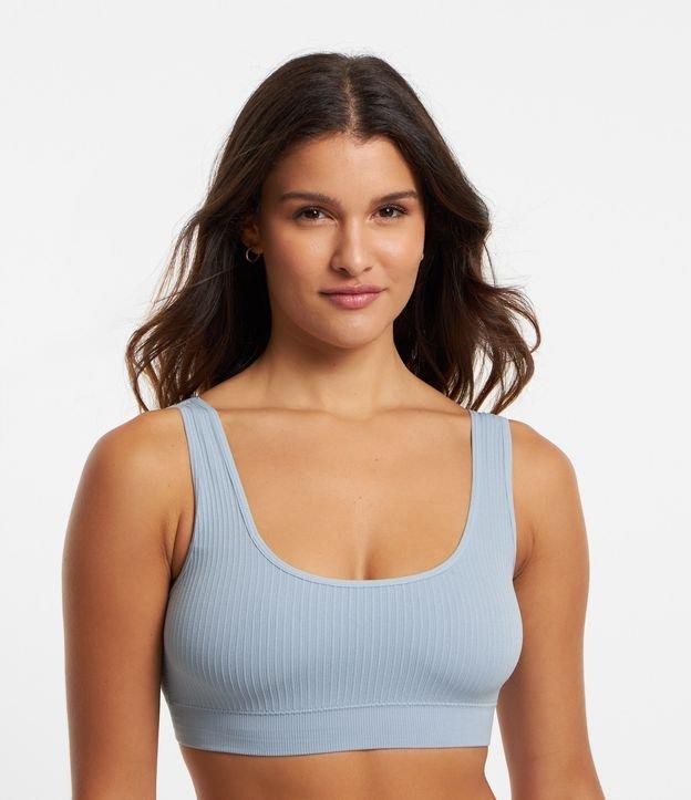 Sutiã Top sem Bojo sem Aro Texturizado sem Costura - 1