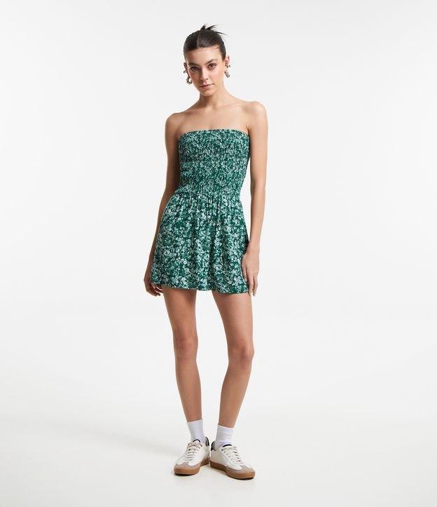 Macaquinho Tomara Que Caia em Viscose com Flores Liberty Estampadas - 1