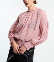 Blusa em Chiffon com Frufru na Gola e Lastex nas Barras - 1