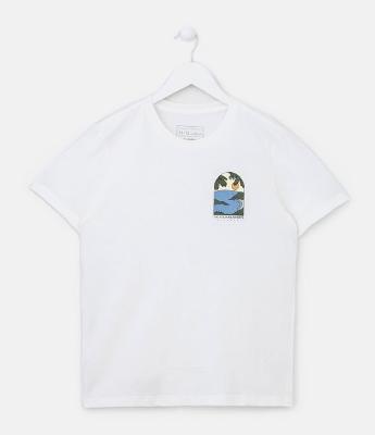Camiseta Infantil com Estampa de Paisagem - Tam 5 a 14 anos