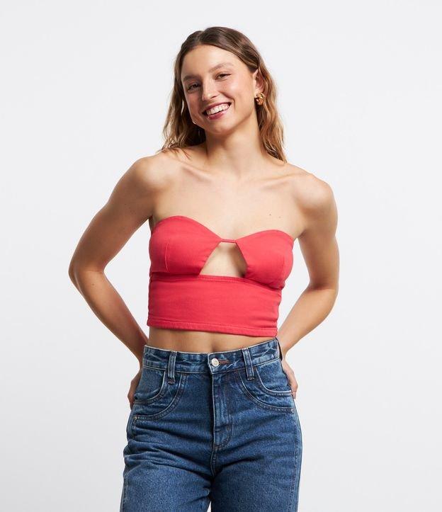 Top Tomara Que Caia em Sarja com Vazado Frontal - 1