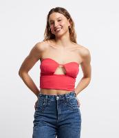 Top Tomara Que Caia em Sarja com Vazado Frontal - 1