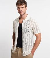 Camisa Manga Curta Texturizada em Tricô - 1