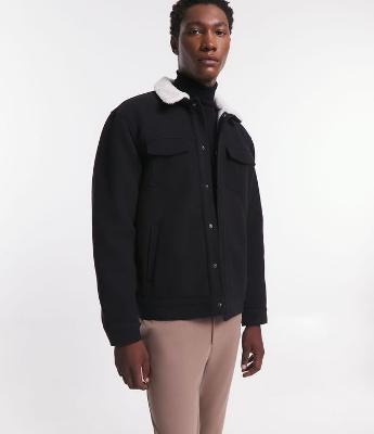 Jaqueta Trucker em Flanela com Forro Sherpa