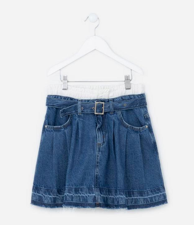 Saia Infantil em Jeans com Cós Duplo Diferenciado - Tam 5 A 14 Anos - 1