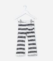 Calça Flare Infantil Canelada com Estampa de Listras - Tam 1 a 5 Anos - 1