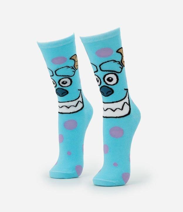 Meia Cano Longo em Algodão Estampa Sulley Monstros SA - 3