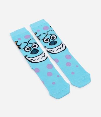 Meia Cano Longo em Algodão Estampa Sulley Monstros SA