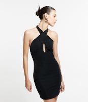 Vestido Curto com Decote Transpassado e Vazado - 1