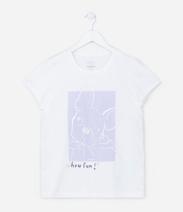 Camiseta Infantil em Algodão com Estampa de Bulldog - Tam 5 A 14 Anos - 1