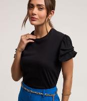 Blusa em Algodão com Texturas nas Mangas - 1