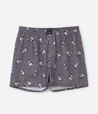 Cueca Samba Canção em Tricoline Estampa Snoopy