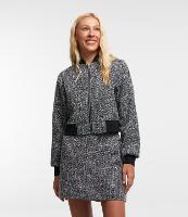 Jaqueta Bomber em Tweed com Bolsos e Ribana - 1