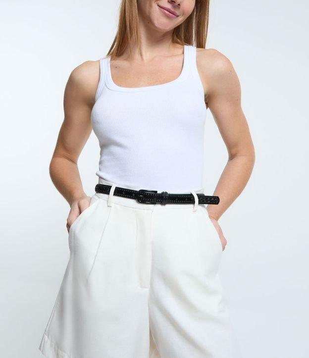 Cinto Estreito com Fivela Diferenciada e Tachas Aplicadas - 1