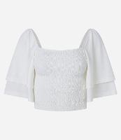 Blusa Curta em Lastex com Manga Godê - 2