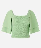 Blusa Curta em Lastex com Manga Godê - 1