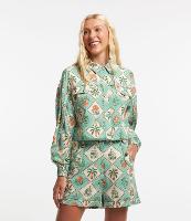 Camisa Manga Longa em Viscolinho com Estampa Tropical - 1