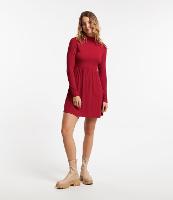 Vestido Curto em Ribana com Gola Altinha e Saia Franzida - 1