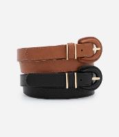 Kit 2 Cintos Médios com Fivelas Forradas - 3